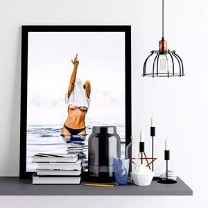 Middle finger sexy canvas print